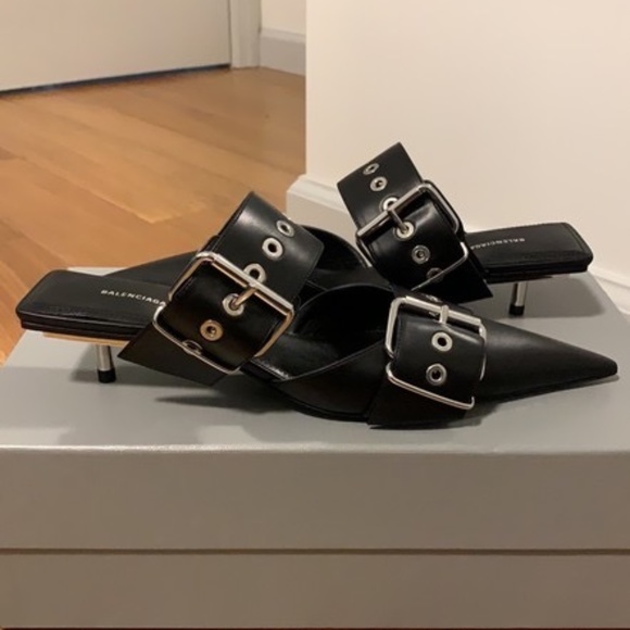 Balenciaga Shoes - Balenciaga Leather Belt Mules